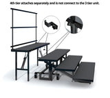 4-TIER WEDGED FOLDING CHORAL RISERS W GUARDRAIL - CARPET FINISH