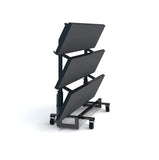 4-TIER WEDGED FOLDING CHORAL RISERS W GUARDRAIL - CARPET FINISH