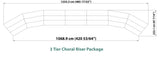 3 Tier Choral Riser System - 41' Long (fits 63 to 96 People)