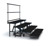 4-TIER STRAIGHT FOLDING CHORAL RISER W GUARDRAIL - INDUSTRIAL FINISH