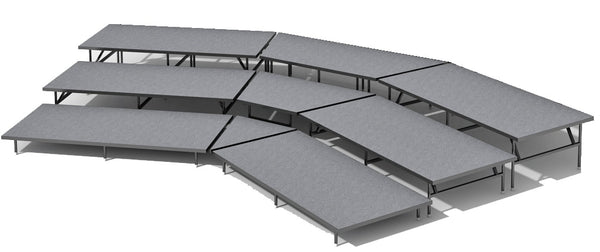 3 Tier Seated Riser System - 24' Long (fits 21 to 39 Chairs)