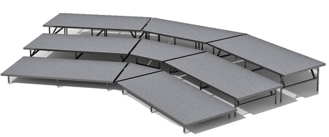 3 Tier Seated Riser System - 24' Long (fits 21 to 39 Chairs)