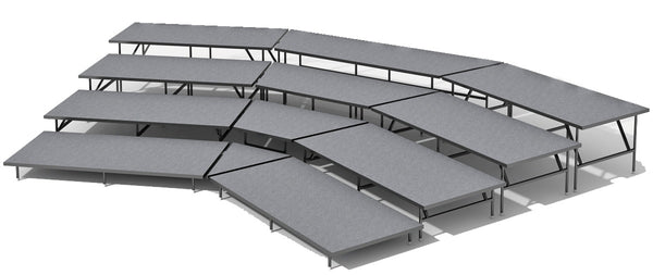 4 Tier Seated Riser System - 27' Long (Fits 44 to 52 Chairs)