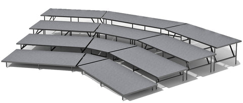 4 Tier Seated Riser System - 27' Long (Fits 44 to 52 Chairs)