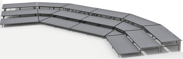 3 Tier Seated Riser System - 44' Long (Fits 62 to 78 Chairs)