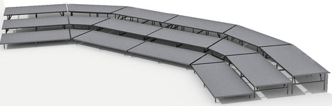 3 Tier Seated Riser System - 44' Long (Fits 62 to 78 Chairs)