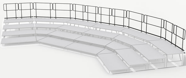 Rear Guard Rails for 3 Tier Seated Riser System