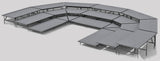 3 Tier Seated Riser System - 31' Long (Fits 57 to 69 Chairs)