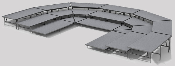 3 Tier Seated Riser System - 31' Long (Fits 57 to 69 Chairs)