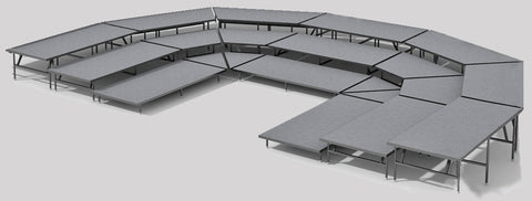 3 Tier Seated Riser System - 31' Long (Fits 57 to 69 Chairs)