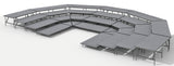 4 Tier Seated Riser System - 38' Long (Fits 96 to 108 Chairs)