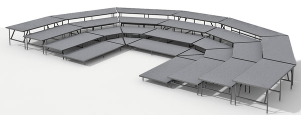 4 Tier Seated Riser System - 38' Long (Fits 96 to 108 Chairs)