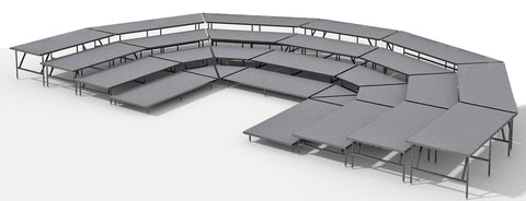 4 Tier Seated Riser System - 38' Long (Fits 96 to 108 Chairs)