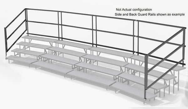 Side Guardrails for 3 Tier Choral Riser System - 41' Long (fits 63 to 96 People)