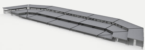 3 Tier Seated Riser System - 47' Long (Fits 64 to 76 Chairs)