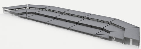 3 Tier Seated Riser System - 47' Long (Fits 64 to 76 Chairs)