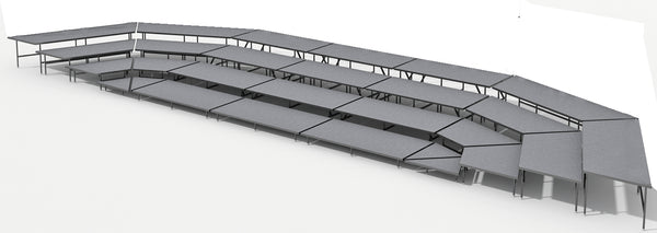 4 Tier Seated Risers System - 54' Long (Fits 96-108 Chairs)
