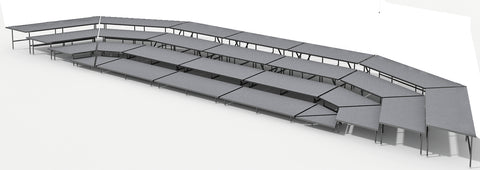 4 Tier Seated Risers System - 54' Long (Fits 96-108 Chairs)