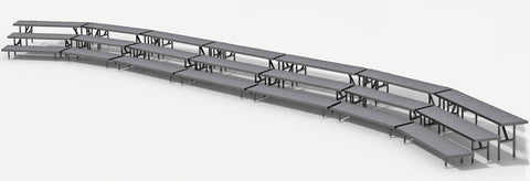 3 Tier Choral Riser System - 41' Long (fits 63 to 96 People)